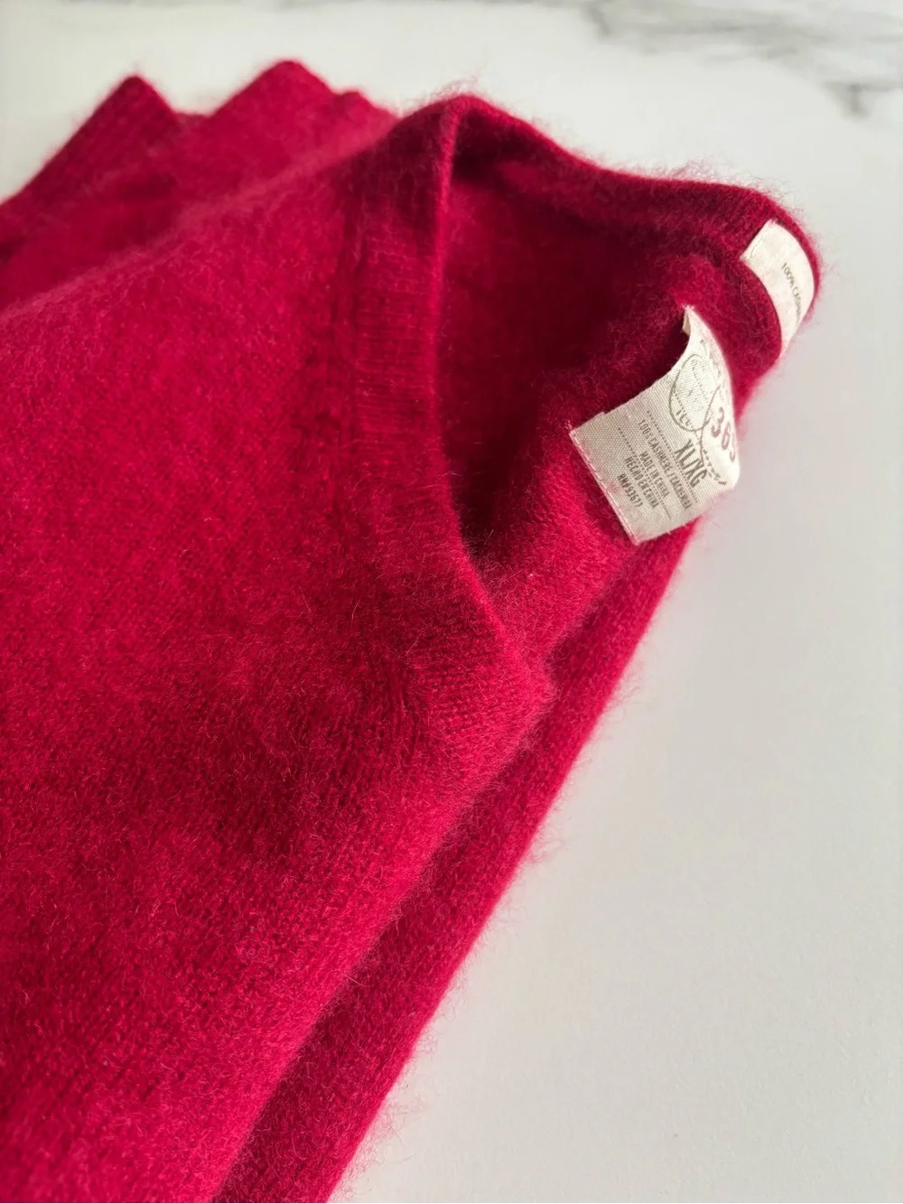 Article 365 Bright Red Crewneck Cashmere Sweater Sz XL